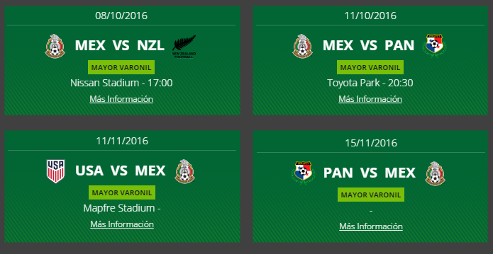 Proximos juegos de la seleccion mexicana miseleccionmx calendario